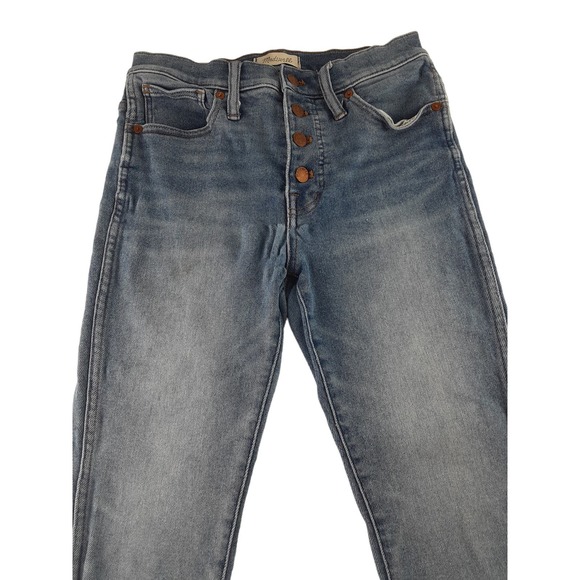Madewell Women's Medium Wash Skinny Crop Button Fly Jeans Mid Rise 27 - Picture 2 of 8